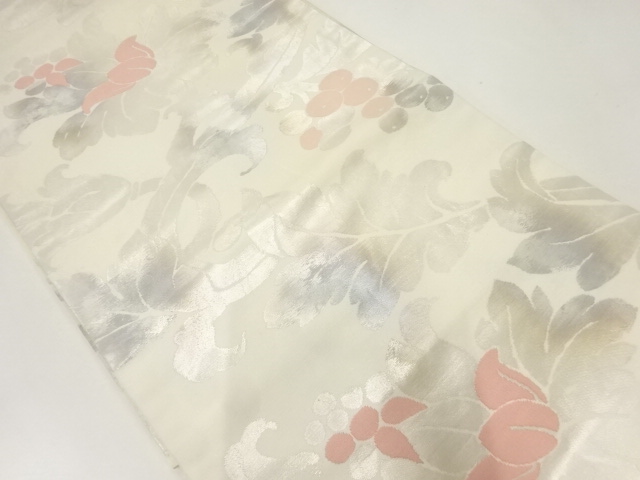 JAPANESE NAGOYA OBI / WOVEN FLOWER ARABESQUE